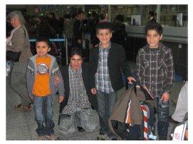 Die Vier vor ihrem Ablug nach Kabul